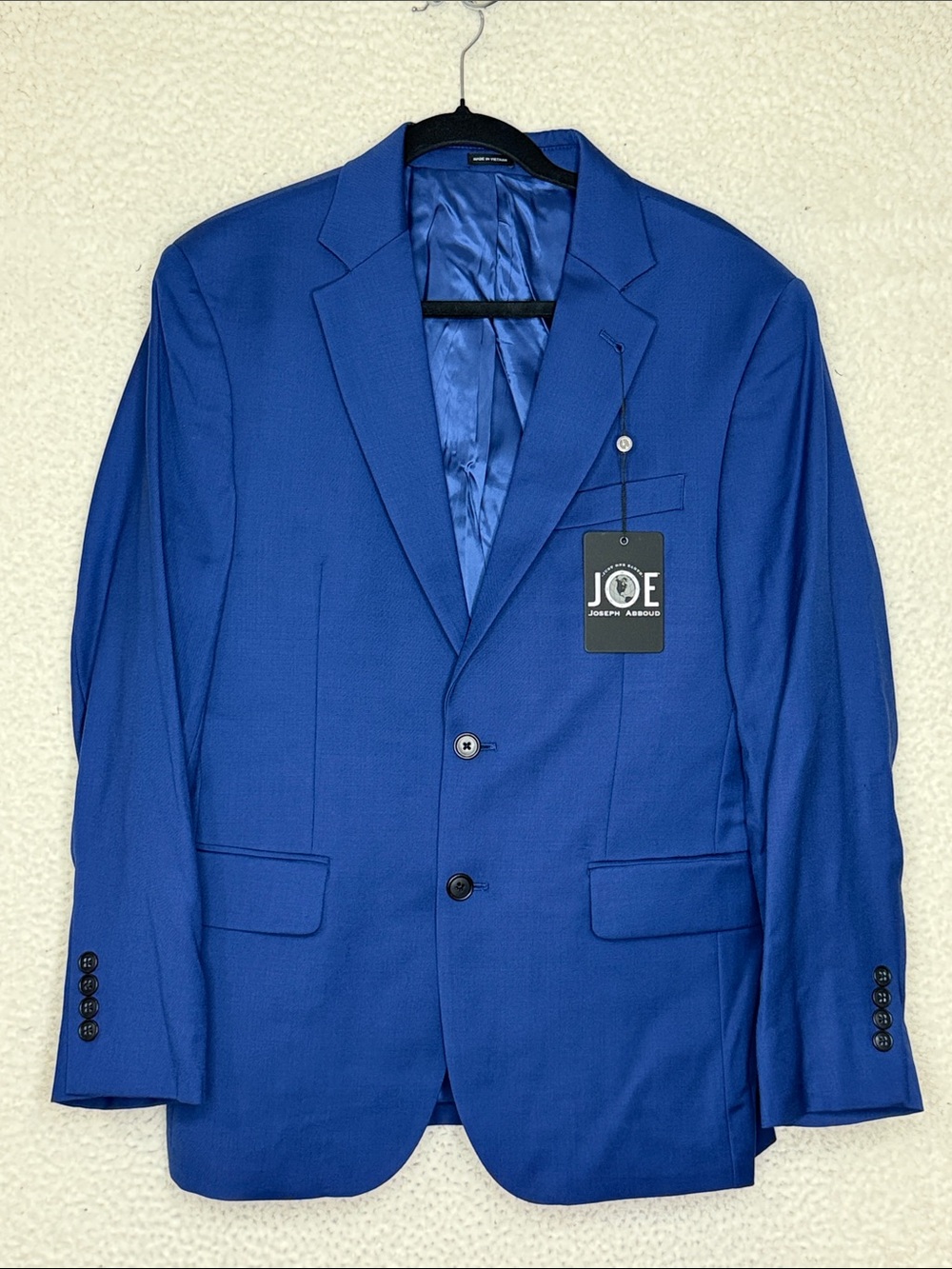 NWT Joseph Abboud Exceptional Value Slim Wool Suit Jacket Blue 40S